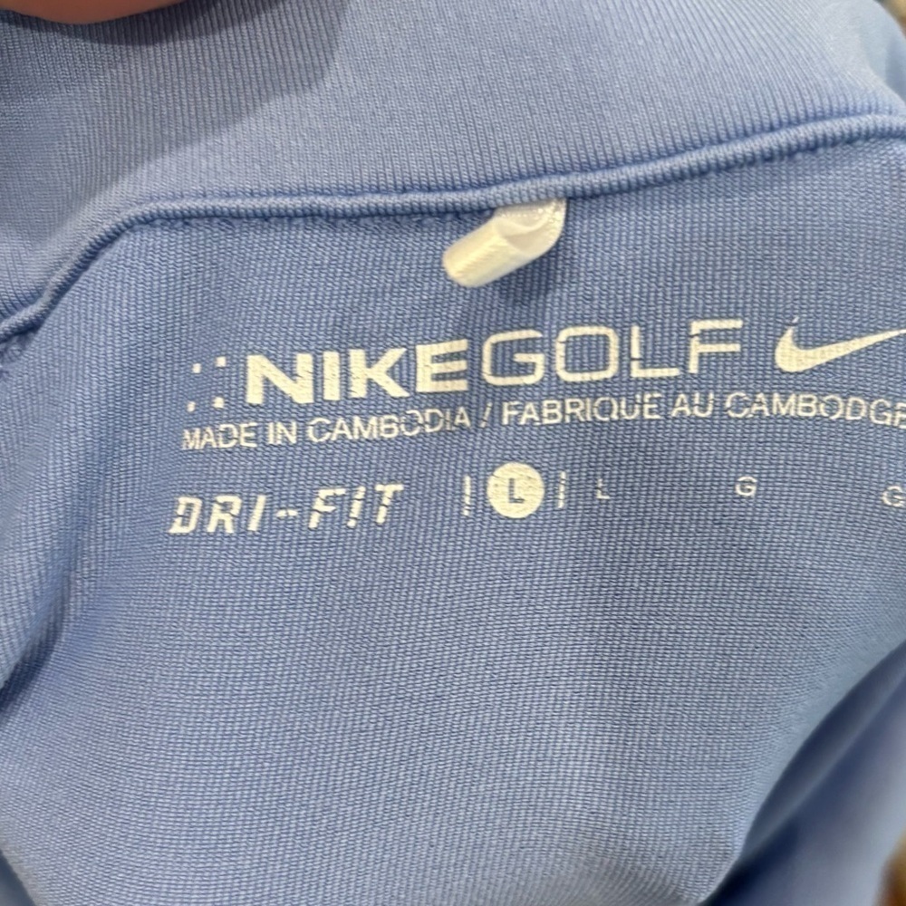 Nike Dri Fit Golf Striped Women’s Polo Collar Button Logo Sz Large - Picture 5 of 6